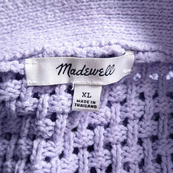 Madewell Textured Knit Cardigan Lilac Size XL Cozycore Clean Girl Soft Minimal - Picture 7 of 8